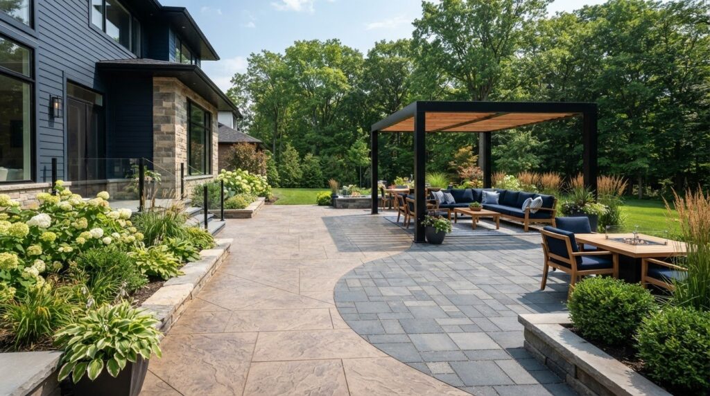 Concrete Patio Design in Essex County, Ontario